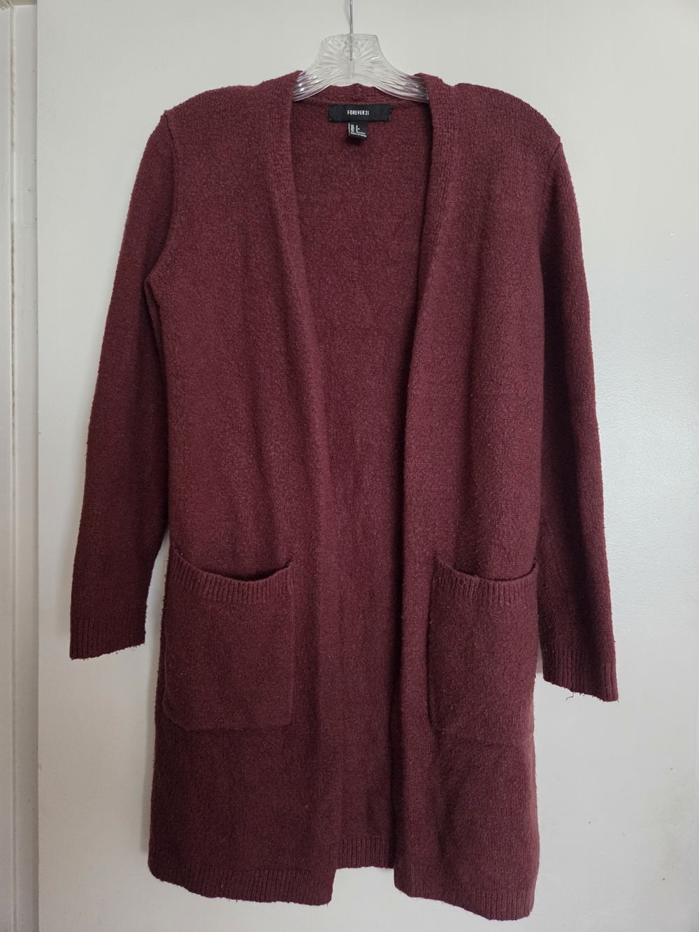Forever 21 Brown Open-Front Long Cardigan